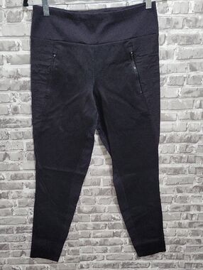 Athleta Peak Hybrid Fleece Tight Pants Black, Zip Pockets Womens M, Performance